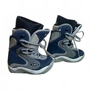 Axis Kids Snowboard Boots Blue Gray White EU 32.5 Size 2 US